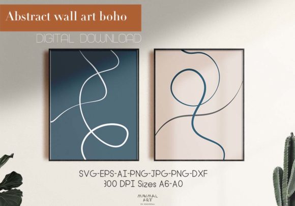 2 Abstract Boho Wall Art Graphics and Illustrations Review