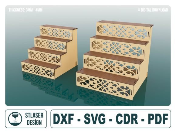 4 Shef Display Stand Laser Cut Svg Files