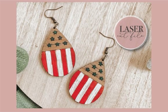 American Flag Earrings Svg: Laser Cutting Design Review