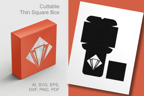 Art Deco Style Window Thin Square Box for Laser Cutting and Winter Amp