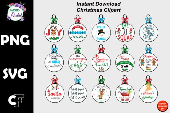 Christmas Bundle Clipart SVG PNG for Graphics and Crafts