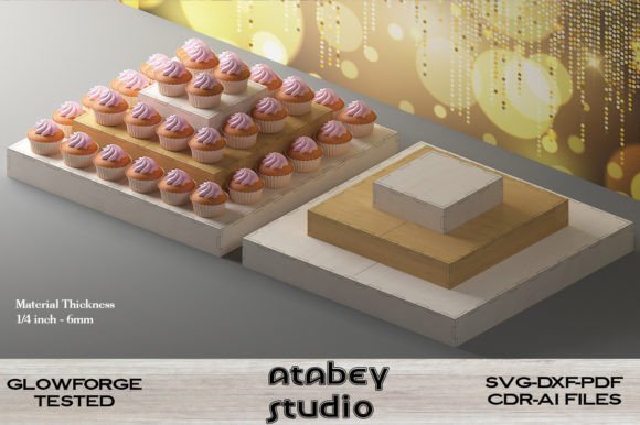 Cupcake Display Stand Wood Cake Holder Laser Cutting Stands