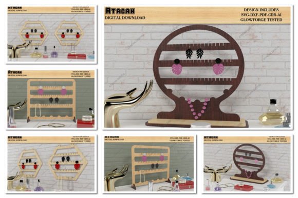 Earring Jewelry Display Stand Bundle SVG: Laser Cutting Stands Review