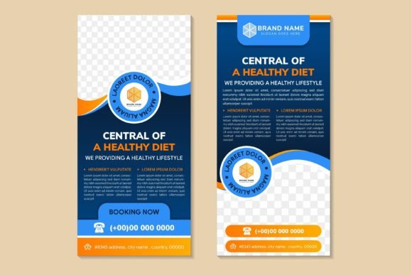 Healthy Diet Vertical Banner Review: Graphics for Print Templates