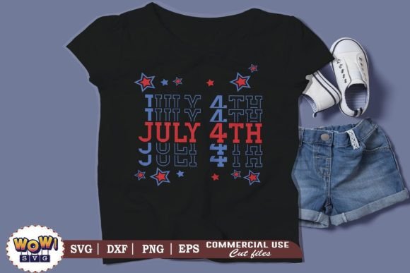 July 4th Stacked Text Svg: Premium Graphics for Festive Illustrations