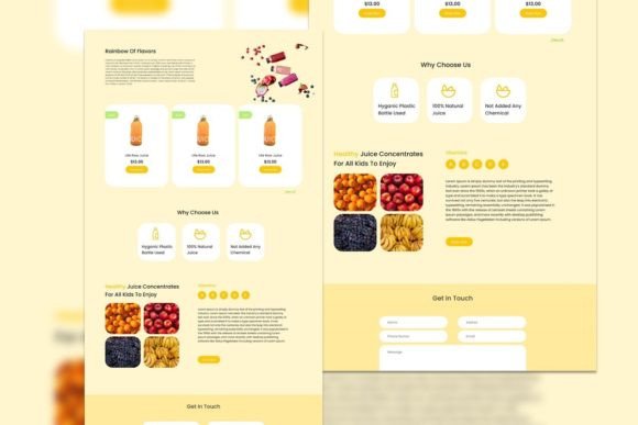 Landing Page Template Orange Juice for Graphics and Landing Page Templates