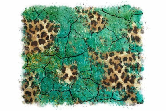 Leopard Broken Soil Turquoise Background Graphics Review