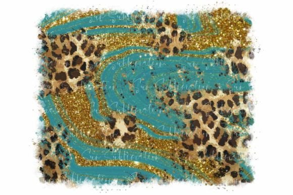 Leopard Glitter Turquoise Background: A Graphic Design Asset Review