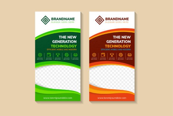 New Generation Tech Vertical Banner for Graphics & Print Templates
