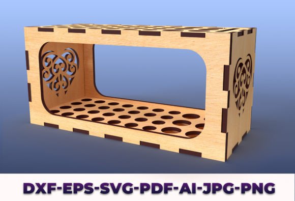 Pencil Holder with Scale Organizer Svg05 for Laser Cutting Stands