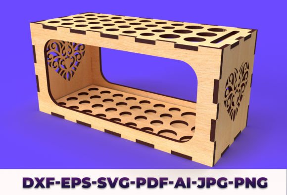 Pencil Holder with Scale Organizer Svg08 for Laser Cutting Stands