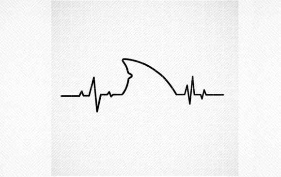 Shark Svg, Shark Heartbeats Svg Graphics for Crafts