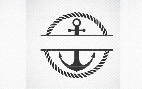 Split Anchor Rope Nautical Monogram SVG for Graphics and Crafts