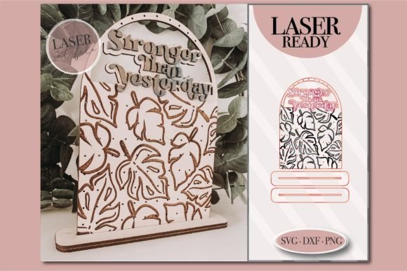 Stronger Than Yesterday Earring Stand Laser Cut File