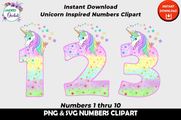 Unicorn Birthday Clipart, SVG or PNG Review