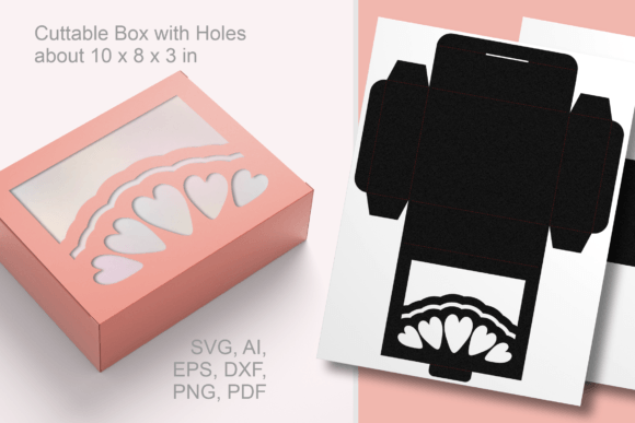 Wide Window with Hearts Rectangular Box: Laser Cutting for Valentine S Day