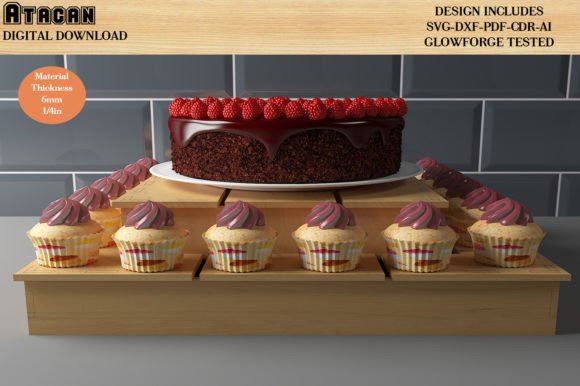Wood Cupcake Stand Cake Display Party Laser Cutting Stands