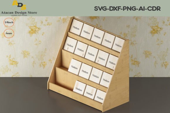 Wood Earring Display Rack Organizer 297 Laser Cutting